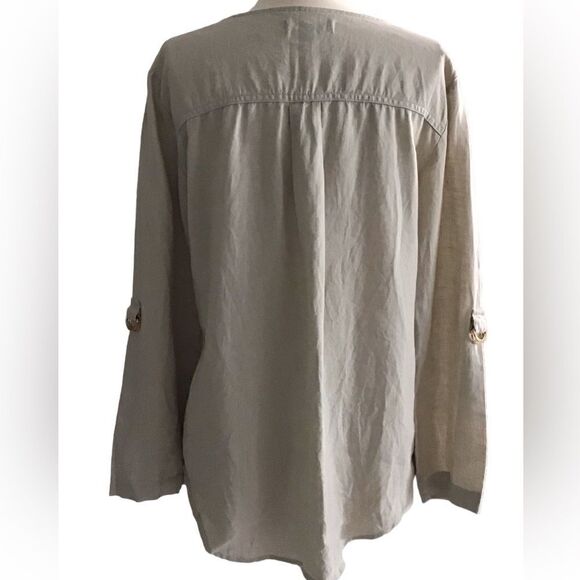 Ellen Tracy 100% Linen Tunic Top - Picture 3 of 5